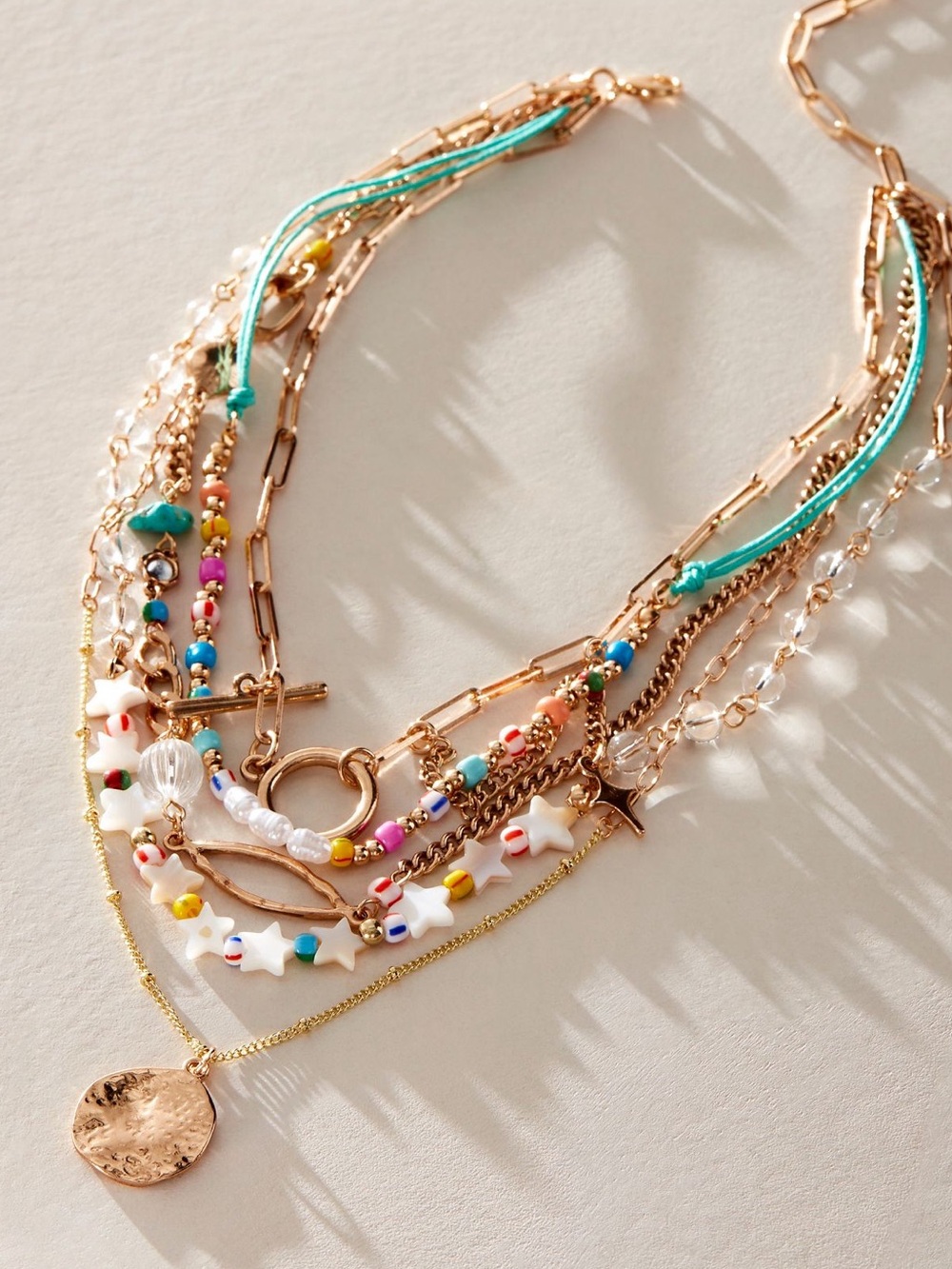 NWOT Free People Starry Layer Necklace-multi